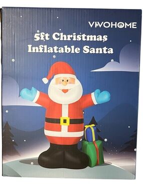 Vivo home 5ft Christmas inflatable Santa NEW